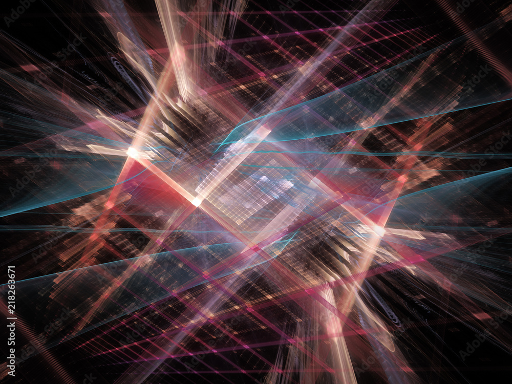 Poster abstract background element. fractal graphics 3d illustration. symmetric composition of repeating gr
