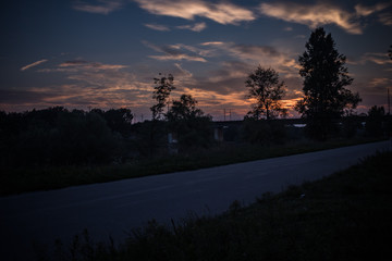 Sunset near Vienna at Danube