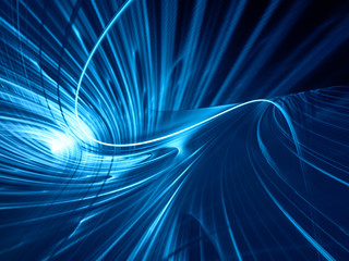 Abstract blue toned background texture on black. Dynamic lines and halftone effects pattern. Detailed fractal graphics. Science and technology concept.