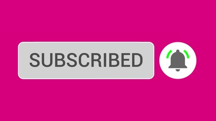 Mouse Clicking a Subscribe Button and Bell Notification with a Dark Pink Background.