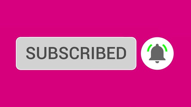 Mouse Clicking a Subscribe Button and Bell Notification with a Dark Pink Background.
