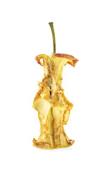 Red apple stub isolated on white background