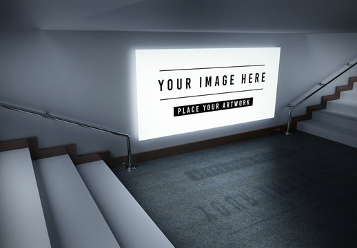 Large Canvas on Wall Mockup