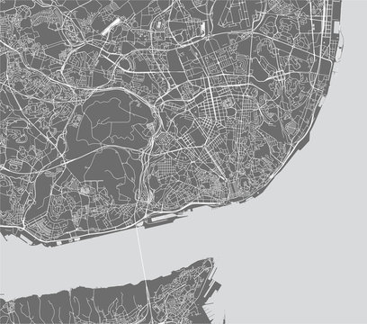 map of the city of Lisbon, Portugal