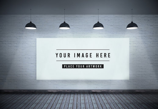 Large Canvas on Wall Mockup