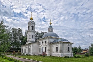 Fototapeta na wymiar Church of the Epiphany in the village of Brykovo, Istrinsky district, Moscow region, Russia