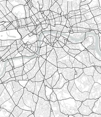 Vector city map of London in black and white