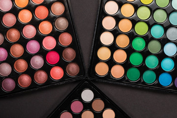 Colorful make-up palettes