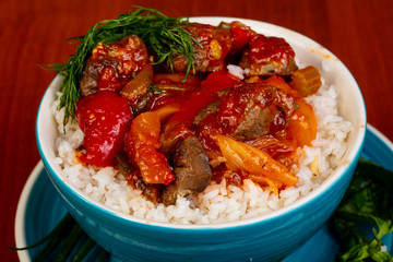 Rice withh meat and vegetables