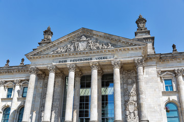 Fototapeta na wymiar Reichstag building, seat of the German Parliament. Berlin, Germany