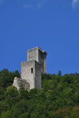 Fototapeta na wymiar Medieval Towers in the Mountains