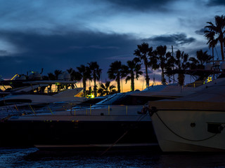 sunset on the marina