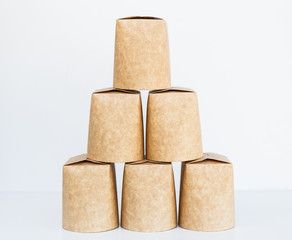 Delivery containers for fastfood on the white background