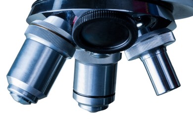 Closeup of Microscope Lenses