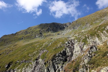 Amazing landscape in the mountains - Moldoveanu Peek in Fagaras Mountains.