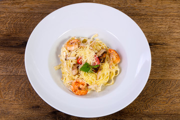 Seafood pasta with prawn