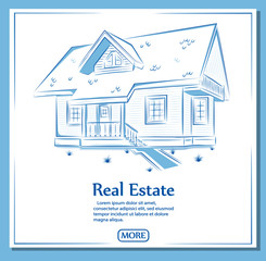 Real Estate banner in hand drawn style