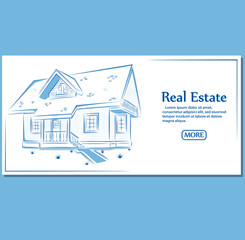 Real Estate banner in hand drawn style