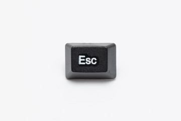 Single black keys of keyboard with different letters escape - Powered by Adobe