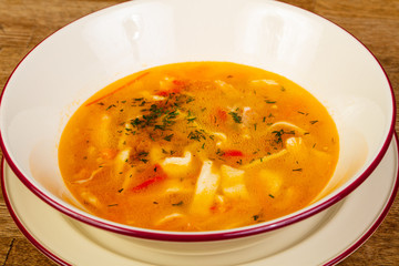 Chicken soup with herbs