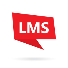 Fototapeta premium LMS (Learning Management System) word on speach bubble- vector illustration
