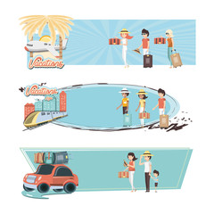 family vacations set icons vector illustration design