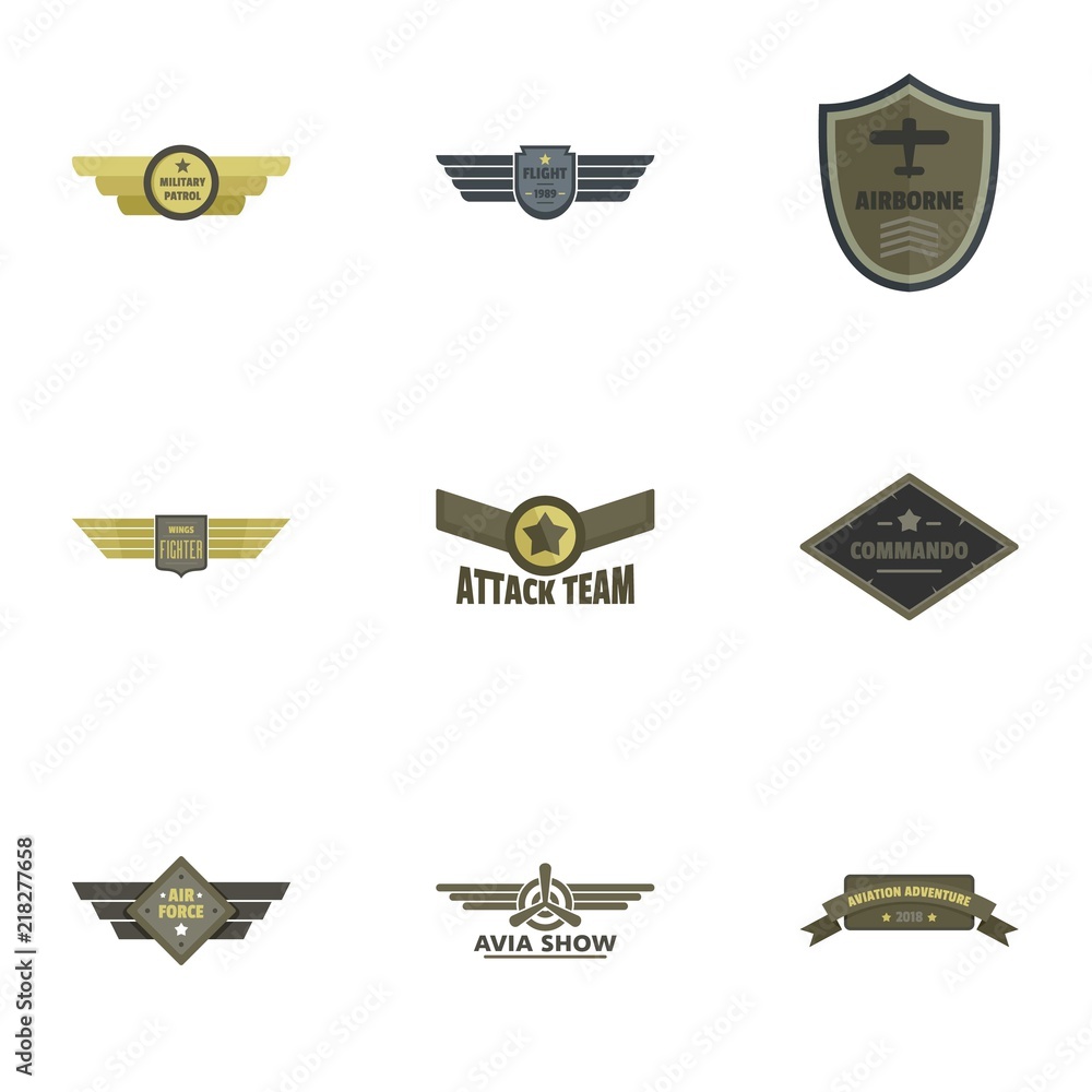 Aufkleber attack icons set. flat set of 9 attack vector icons for web isolated on white background