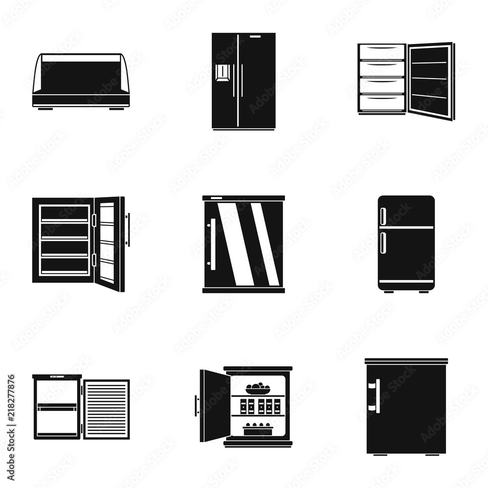 Aufkleber icebox icons set. simple set of 9 icebox vector icons for web isolated on white background