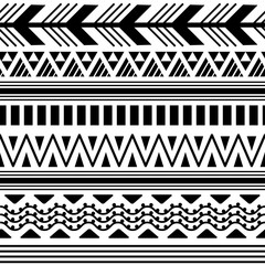 Ethnic boho tribal indian seamless pattern. Black and white pattern for textile design. Vector illustration. 