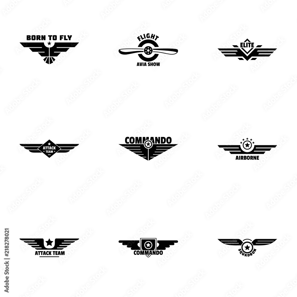 Aufkleber avian emblem icons set. simple set of 9 avian emblem vector icons for web isolated on white backgrou