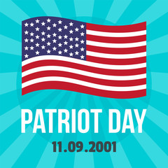 American patriot day background. Flat illustration of american patriot day vector background for web design