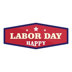 Badge labor day logo icon. Flat illustration of badge labor day vector logo icon for web design isolated on white background