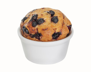 Blueberry muffins on white background