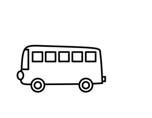 バス(線画)