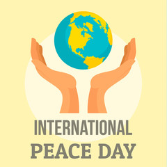 Earth international peace day background. Flat illustration of earth international peace day vector background for web design