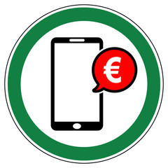 srg429 SignRoundGreen - german - ez429 ErlaubnisZeichen: Kontaktlos mit Smartphone bezahlen erlaubt / genehmigt - english - approved: mobile payments with mobile phone permitted - green xxl g6506