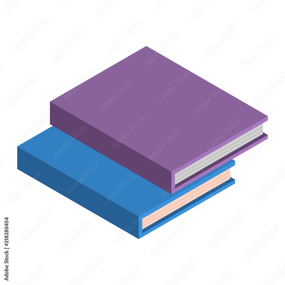 Poster stack of school books icon. isometric of stack of school books vector icon for web design isolated o