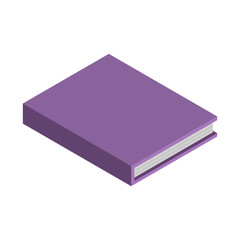 Violet school kid book icon. Isometric of violet school kid book vector icon for web design isolated on white background
