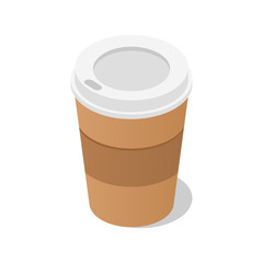 Plastic coffee, tea cup icon. Isometric of plastic coffee, tea cup vector icon for web design isolated on white background