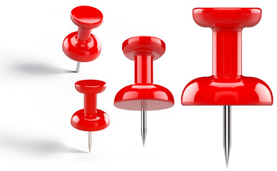 pushpin 3d on white background