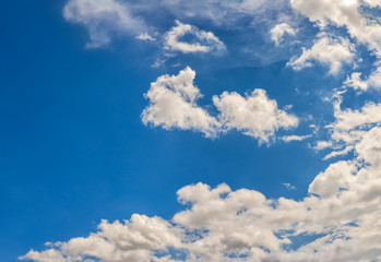 Overview of a beautiful blue sky covered with clouds