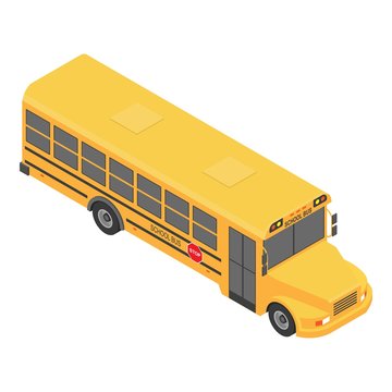 American school bus icon. Isometric of american school bus vector icon for web design isolated on white background