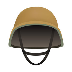 Front of desert helmet mockup. Realistic illustration of front of desert helmet vector mockup for web design isolated on white background