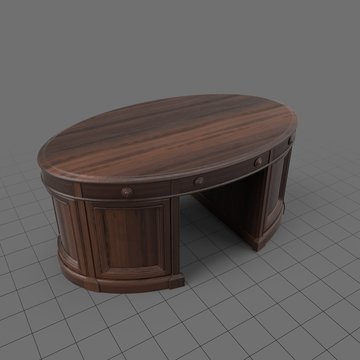 Wooden oval desk