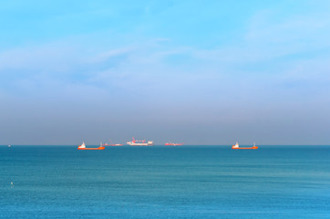 Sea wave. Wave coming ashore. Storm on the ocean.