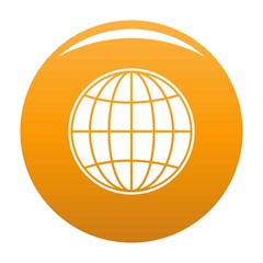 Global icon. Simple illustration of global vector icon for any design orange