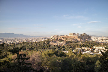 Fototapeta na wymiar The Parthenon and the Acropolis in Athens, Greece
