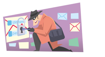 internet thief on the job