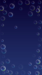 ubble with Hologram Reflection. Set of Realistic Water or Soap Bubbles for Your Design.