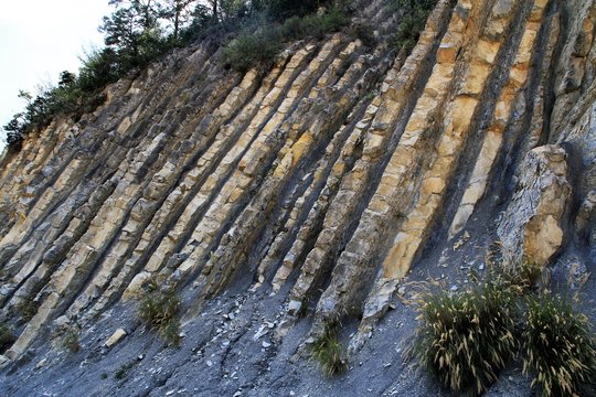 Strate g&eacute;ologiques &agrave; la Charce, 26